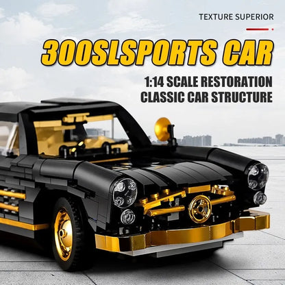 Mould King MOC Building Block Set: Classic Mercedes Benz 300SL Gullwing Sports Car, Model 10005