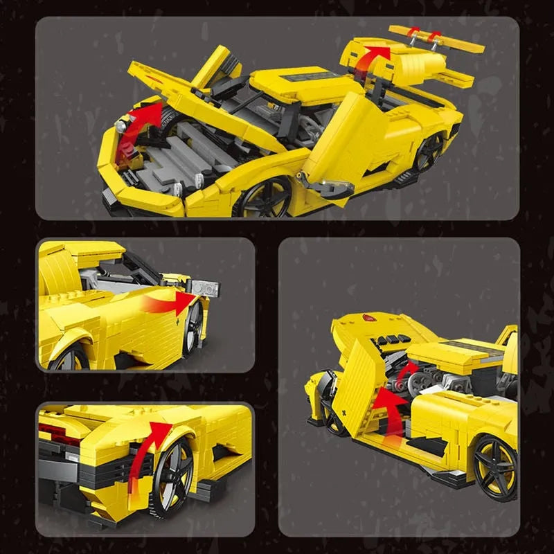 Mould King MOC Building Block Set: Classic Sports Racing Car Koenigsegg Regera, Model 10018
