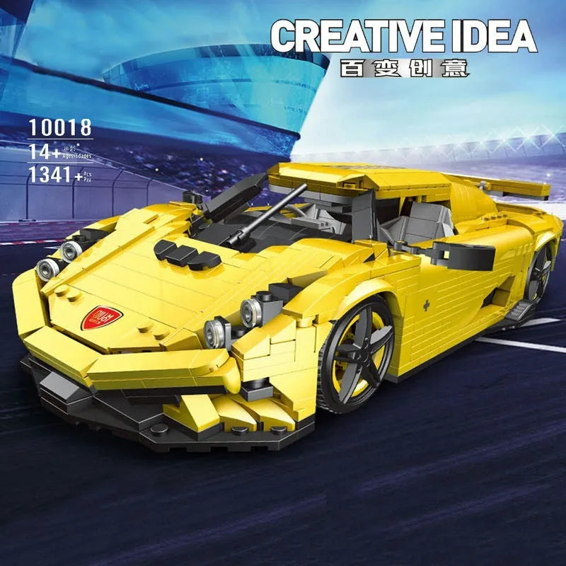 Mould King MOC Building Block Set: Classic Sports Racing Car Koenigsegg Regera, Model 10018