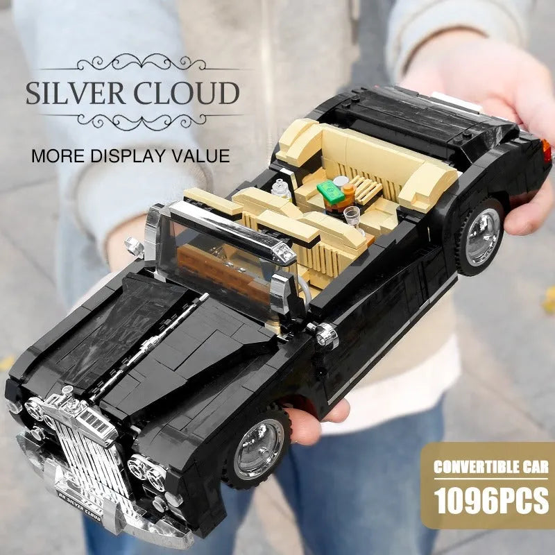 Mould King MOC Building Block Set: Classic Vintage Car RR Sliver Cloud Retro 10006, Model K10006