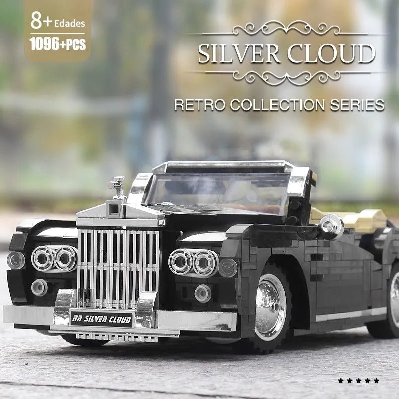 Mould King MOC Building Block Set: Classic Vintage Car RR Sliver Cloud Retro 10006, Model K10006