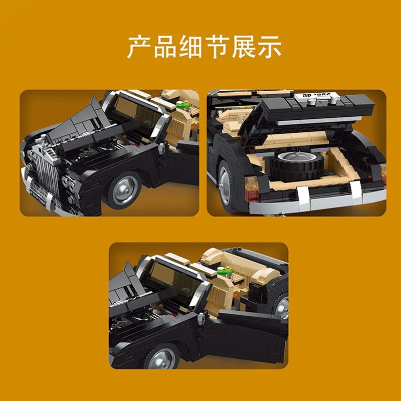 Mould King MOC Building Block Set: Classic Vintage Car RR Sliver Cloud Retro 10006, Model K10006