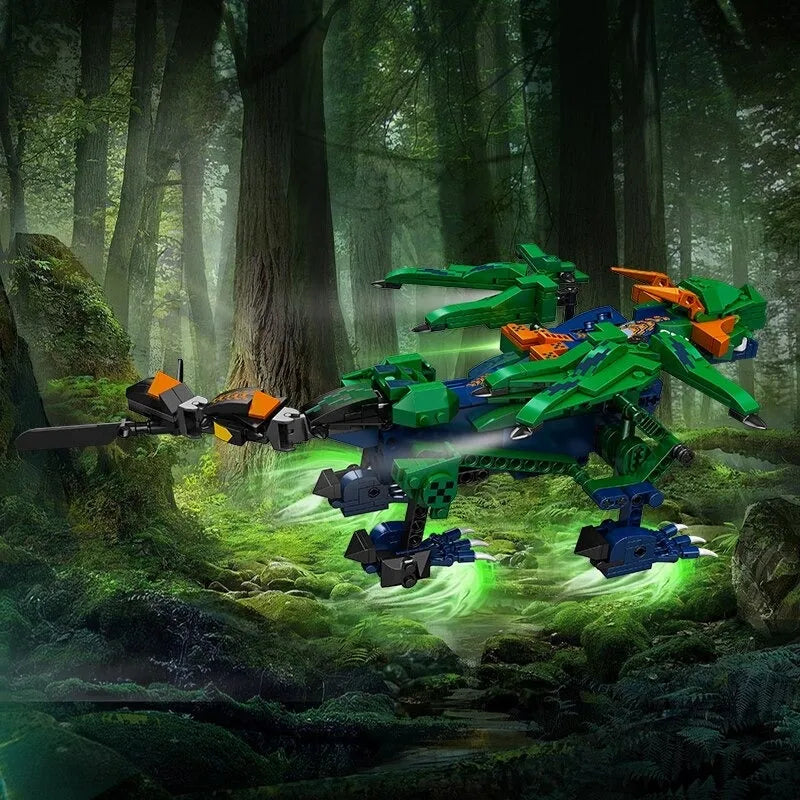 Mould King MOC Motorized Building Block Set: Forest Guard Dragon Robot RC 13149, Model K13149