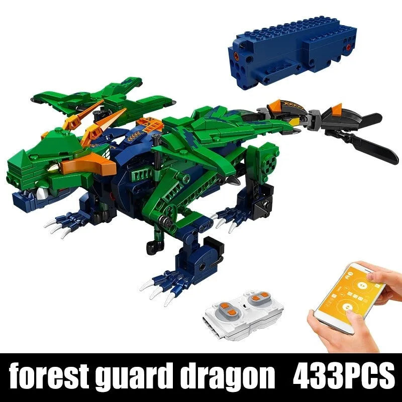 Mould King MOC Motorized Building Block Set: Forest Guard Dragon Robot RC 13149, Model K13149