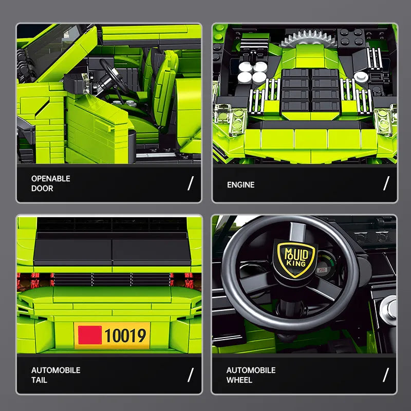 Mould King MOC Building Block Set: Lambo Urus Racing Sports Car 10019