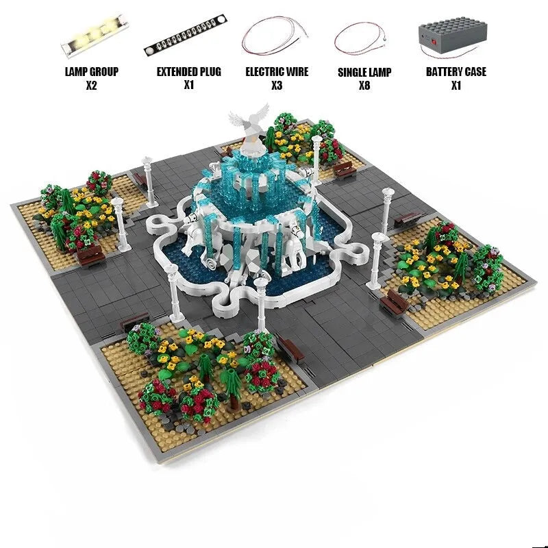Mould King MOC Building Block Set: Angel Square Park 16003, Model K16003