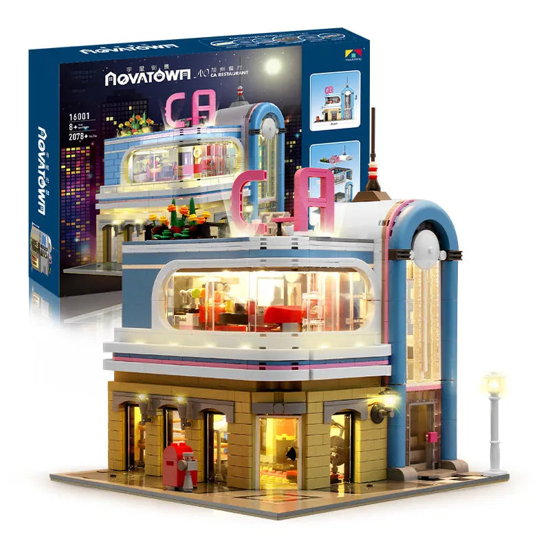 Mould King MOC Building Block Set: California Downtown Diners, Model K16001