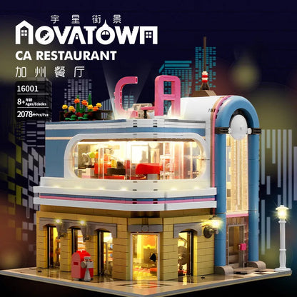 Mould King MOC Building Block Set: California Downtown Diners, Model K16001