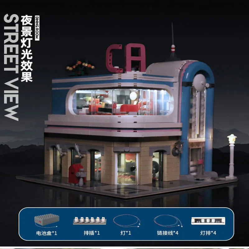 Mould King MOC Building Block Set: California Downtown Diners, Model K16001