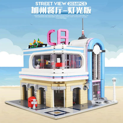 Mould King MOC Building Block Set: California Downtown Diners, Model K16001