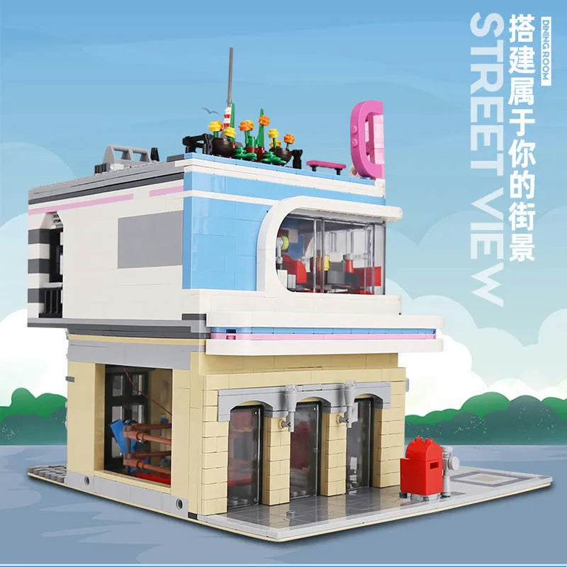 Mould King MOC Building Block Set: California Downtown Diners, Model K16001