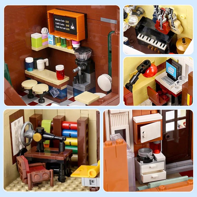 Mould King MOC Building Block Set: Coffee House Shop 16008, Model K16008