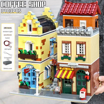 Mould King MOC Building Block Set: Coffee House Shop 16008, Model K16008