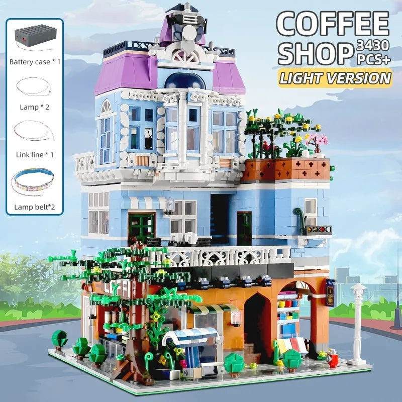 Mould King MOC Building Block Set: Coffee Shop House 16004, Model K16004