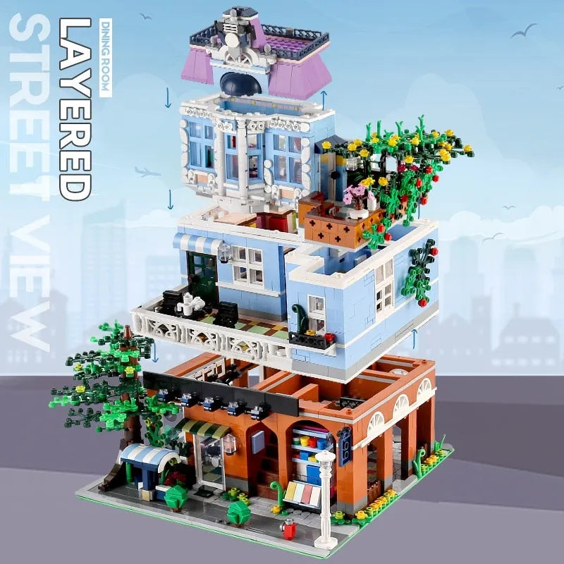 Mould King MOC Building Block Set: Coffee Shop House 16004, Model K16004