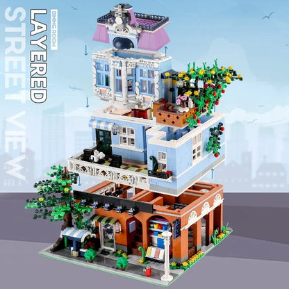 Mould King MOC Building Block Set: Coffee Shop House 16004, Model K16004