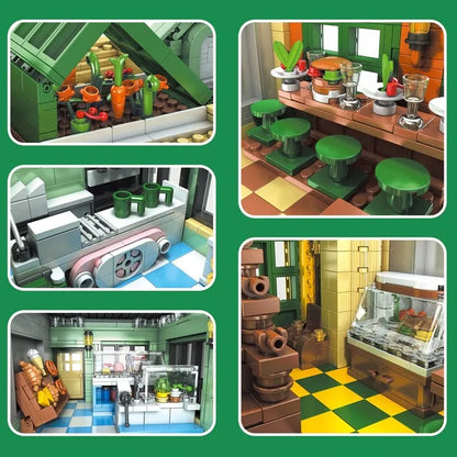 Mould King MOC Building Block Set: French Restaurant LED 16023, Model YX16023