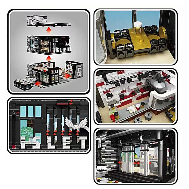Mould King MOC Building Block Set: ISLET PUB Restaurant 16042, Model K16042