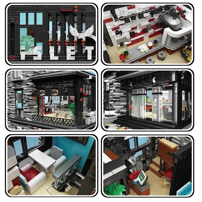 Mould King MOC Building Block Set: ISLET PUB Restaurant 16042, Model K16042