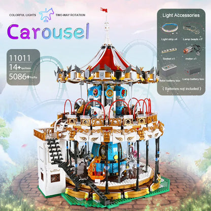 Mould King MOC Building Block Set: Motorized RC APP Carousel 11011, Model K11011