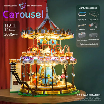 Mould King MOC Building Block Set: Motorized RC APP Carousel 11011, Model K11011