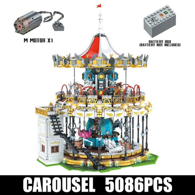 Mould King MOC Building Block Set: Motorized RC APP Carousel 11011, Model K11011