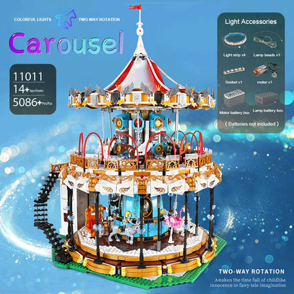 Mould King MOC Building Block Set: Motorized RC APP Carousel 11011, Model K11011