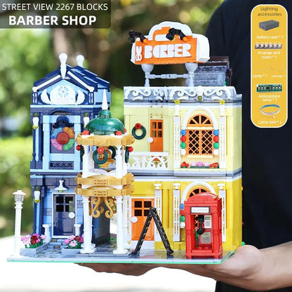 Mould King MOC Building Block Set: Experts City Barber Shop 16031, Model K16031