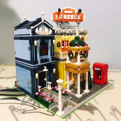 Mould King MOC Building Block Set: Experts City Barber Shop 16031, Model K16031