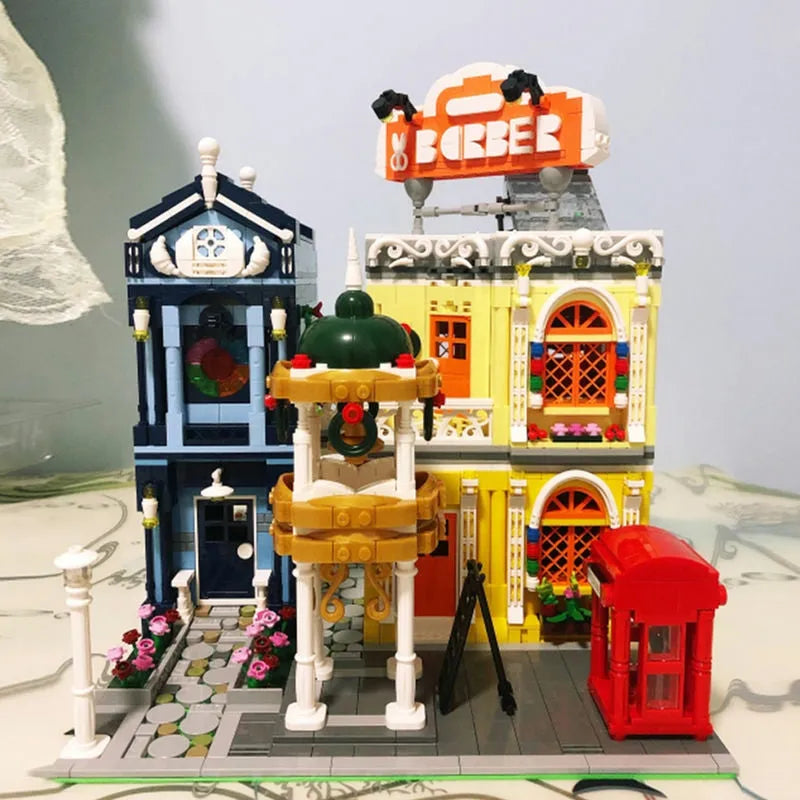 Mould King MOC Building Block Set: Experts City Barber Shop 16031, Model K16031