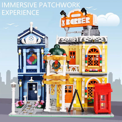 Mould King MOC Building Block Set: Experts City Barber Shop 16031, Model K16031