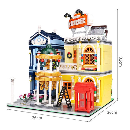 Mould King MOC Building Block Set: Experts City Barber Shop 16031, Model K16031
