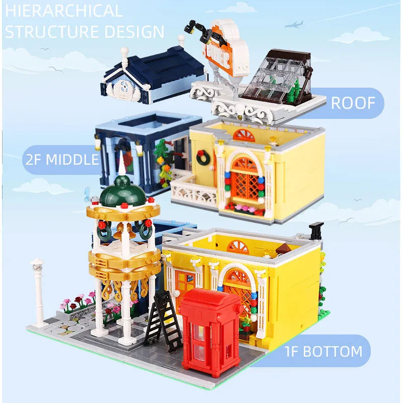 Mould King MOC Building Block Set: Experts City Barber Shop 16031, Model K16031