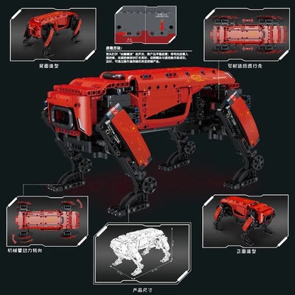 Mould King MOC Motorized Building Block Set: STEM Robot APP RC Red Dog, Model 15067