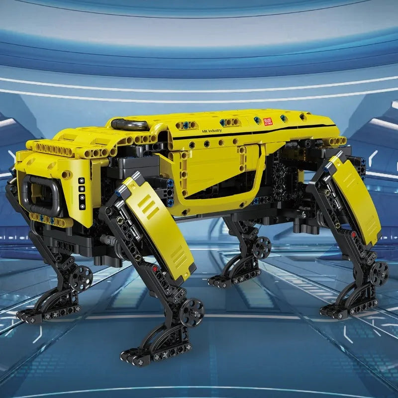 Mould King MOC Motorized Building Block Set: APP RC Yellow Dog Robots STEM, Model 15066