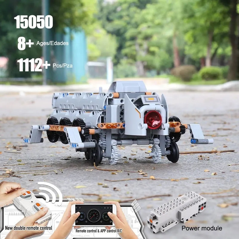 Mould King MOC Motorized Building Block Set: RC Robots APP Uranus STEM, Model 15050