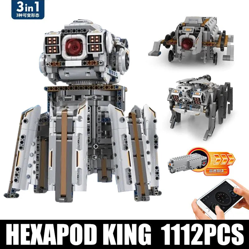 Mould King MOC Motorized Building Block Set: RC Robots APP Uranus STEM, Model 15050