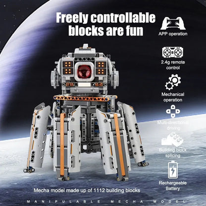 Mould King MOC Motorized Building Block Set: RC Robots APP Uranus STEM, Model 15050