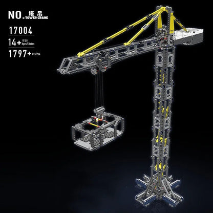 Mould King MOC Building Block Set: Motorized RC APP Tower Crane 17004, Model K17004