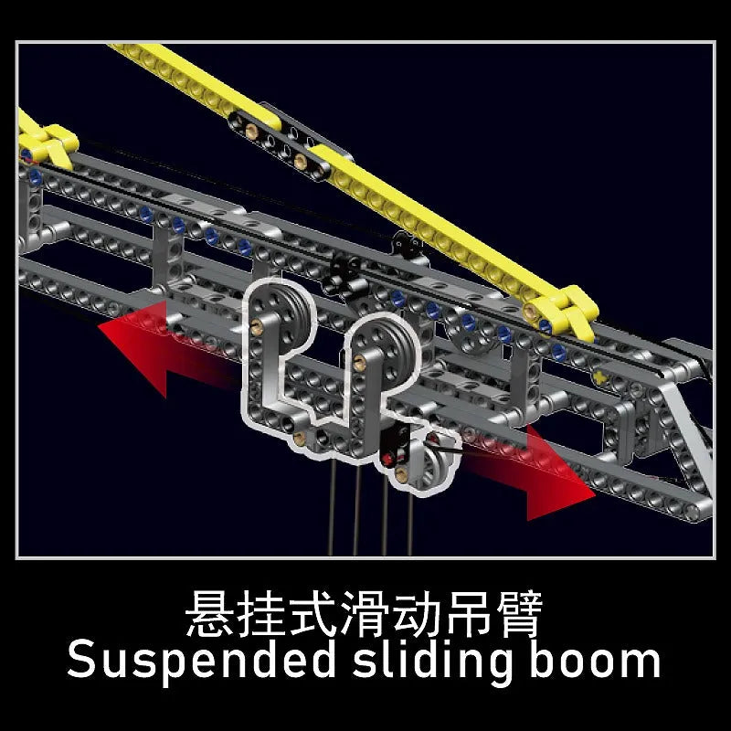 Mould King MOC Building Block Set: Motorized RC APP Tower Crane 17004, Model K17004