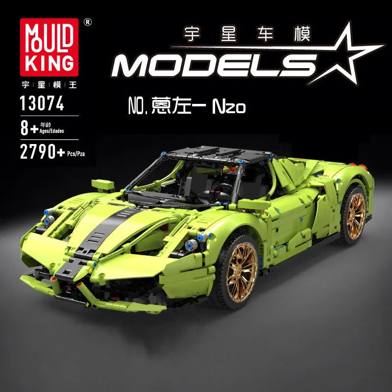 Mould King MOC Building Block Set: Ferrari Enzo Super Racing Sports Car 13074, Model K13074