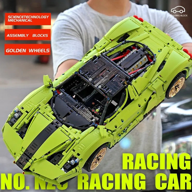 Mould King MOC Building Block Set: Ferrari Enzo Super Racing Sports Car 13074, Model K13074