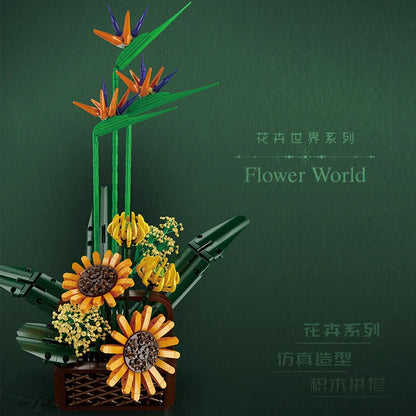Mould King MOC Building Block Set: Flower Bouquet Potted Birds Of Paradise Plant, Model K10024