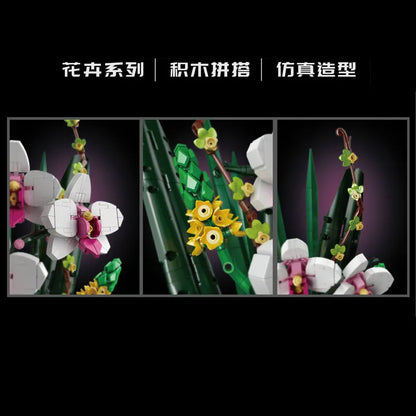 Mould King MOC Building Block Set: Flowers Bouquet Potted Butterfly Orchid Plant, Model K10025