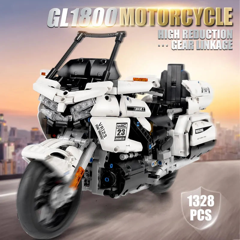 Mould King MOC Building Block Set: Gold Wing GL1800 Classic Motorcycle 23001, Model K23001