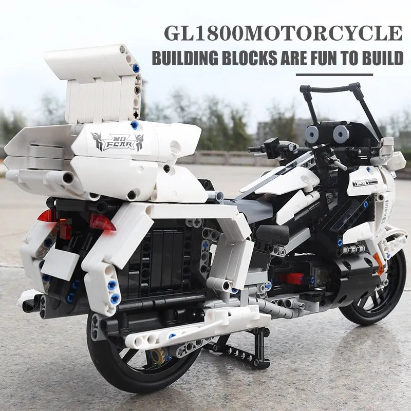 Mould King MOC Building Block Set: Gold Wing GL1800 Classic Motorcycle 23001, Model K23001