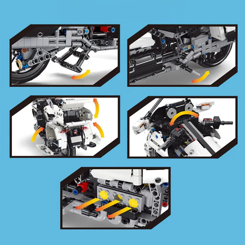Mould King MOC Building Block Set: Gold Wing GL1800 Classic Motorcycle 23001, Model K23001