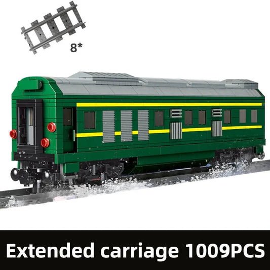 Mould King MOC Building Block Set: Green Diesel Train Extended Carriage, Model K12001CX