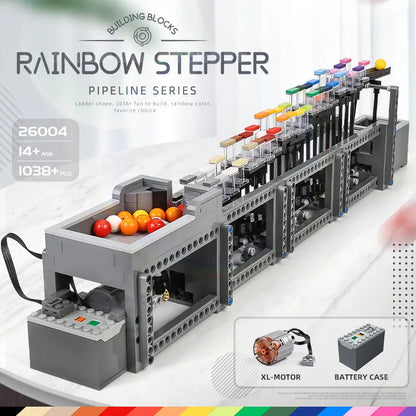Mould King MOC Motorized Building Block Set: The Rainbow Stepper 26004
