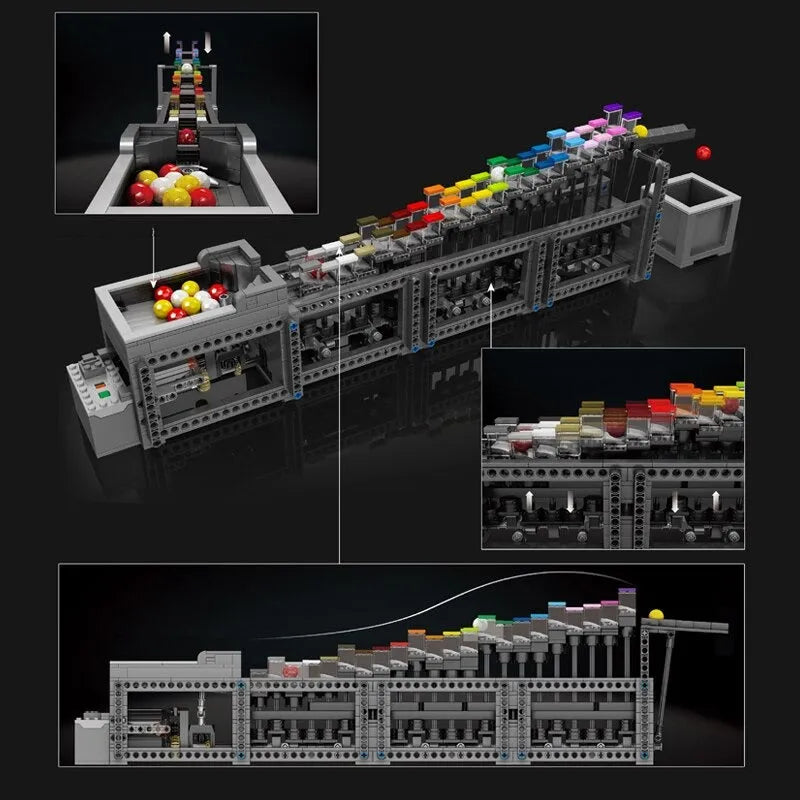 Mould King MOC Motorized Building Block Set: The Rainbow Stepper 26004